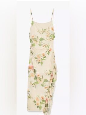 Zara Floral Print Ruffled Dress Blogger Favorite. NWT